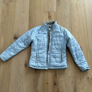 LLBEAN WOMENS light blue puffer coat with fleece lining